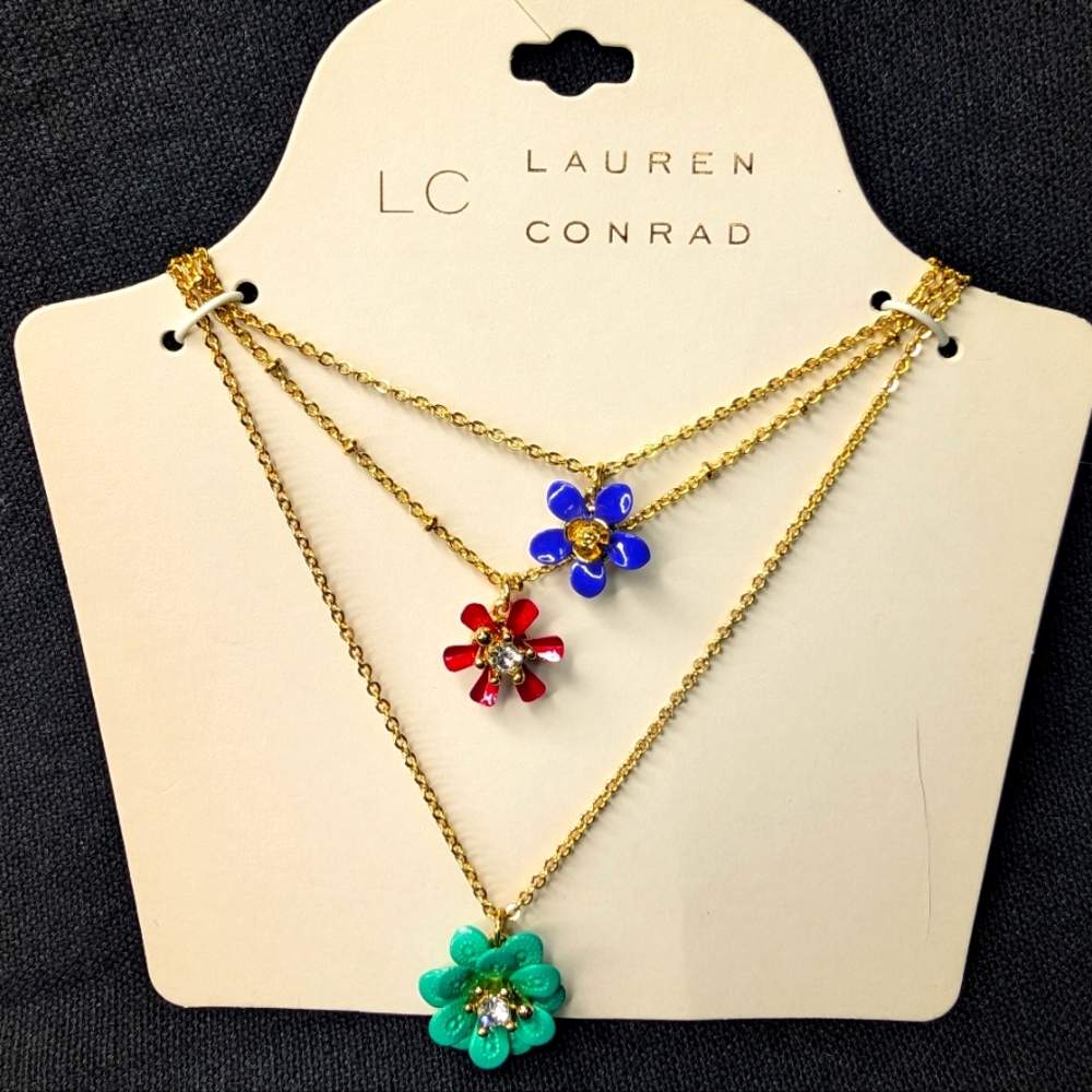 Lauren Conrad triple layer cherry blossom necklace